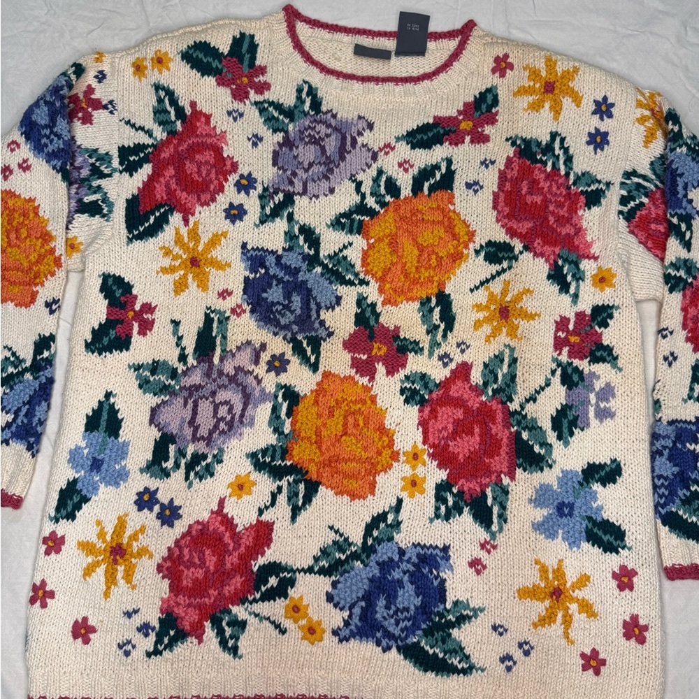 Floral Knit Women's Sweater Lizwear- Multicolor